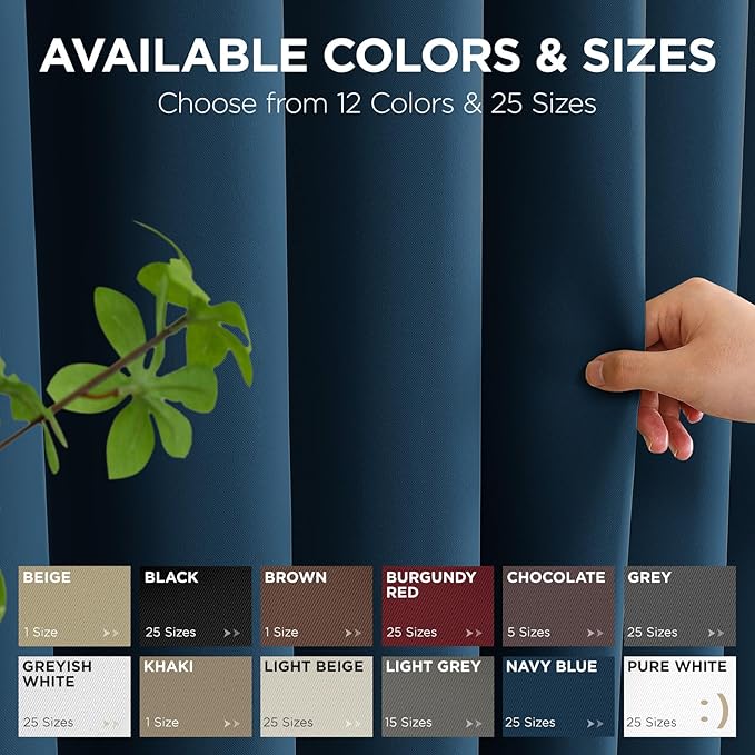 Joydeco Blackout Patio Sliding Door Curtains 84 Inches Long, Grommet Privacy Room Divider Curtains, Extra Wide Thermal Blackout Drapes for Bedroom Living Room (Navy Blue, 60Wx84L, 1 Panel)