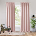 RYB HOME Bedroom Blackout Curtains 80 inches Long, 100% Blackout Thermal Insulated Noise Reducing Curtains for Living Room Nursury, 34 inches Wide by 80 inches Long, Baby Pink