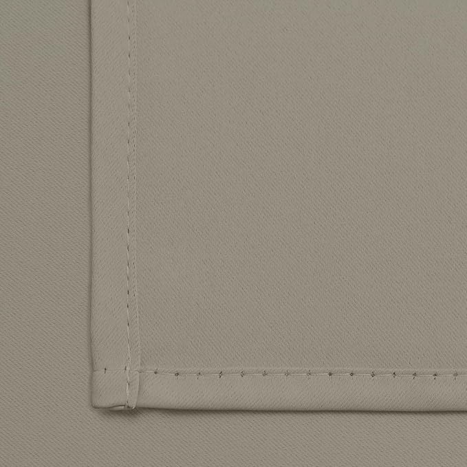 Yakamok Premium Room Darkening Thermal Insulated Curtains for Bedroom/Living Room - Classic Grommet Top (2 Panels, Taupe, 52 Inch by 96 Inch)