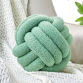 Uvvyui Knot Pillow Ball, Soft Home Decorative Round Throw Pillow, Handmade Knotted Plush Pillow, Round Boucle Pillow Cushion (8.6 Inches Sage Green)