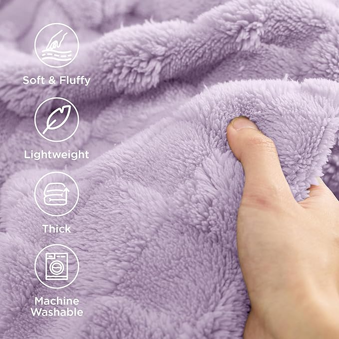 Bedsure GentleSoft Twin Blanket for Bed Lavender Fog - Super Soft Cozy Blankets for Kids Girls, Cute Fuzzy Fleece Throws for Bedroom Couch, 60x80 Inches