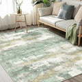 BEIMO Area Rugs 10x14 for Living Room Bedroom, Modern Abstract Machine Washable Large Light Green Rug Soft Rug, Low Pile Floor Carpet with Non Slip Backing for Dining Room