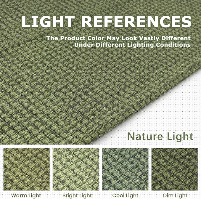 KOZYFLY Runners for Hallways 3x10 ft Washable Kitchen Runner Non Slip Rubber Backed Hallway Rugs Cotton Entryway Runner Rug Floor Carpet for Indoor Hall, Backdoor, Kitchen, Bright Green/Earthy Green