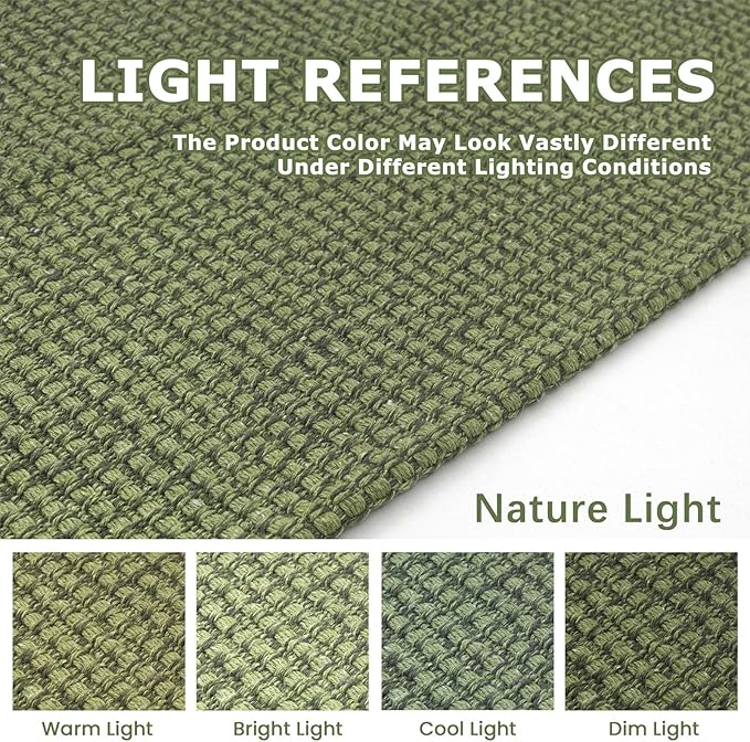 KOZYFLY Runners for Hallways 2x7 ft Washable Kitchen Runner Non Slip Rubber Backed Hall Runners Cotton Entryway Runner Rugs Floor Carpet for Indoor Backdoor Bedroom Kitchen, Bright Green/Earthy Green