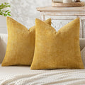 MIULEE Pack of 2 Couch Throw Pillow Covers 20x20 Inch Neutral Gold Modern Boho Accent Decorative Pillow Covers Soft Chenille Farmhouse Cushion Covers for Home Decor Bed Sofa Living Room