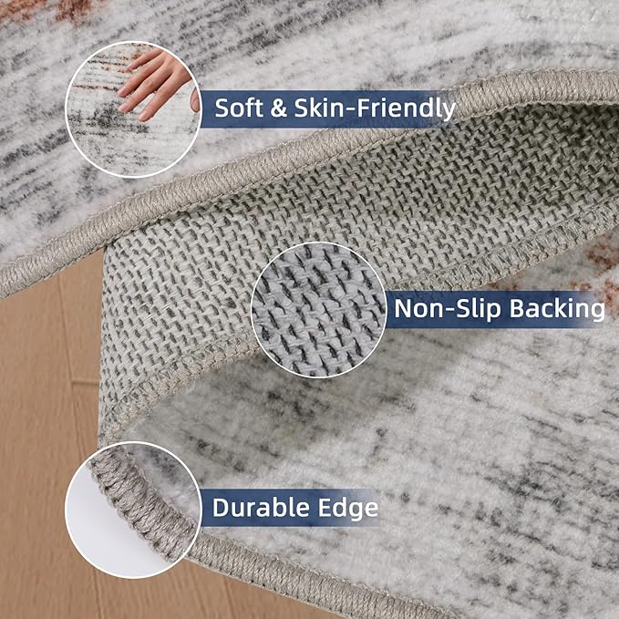 6x9 Area Rugs for Living Room, Non-Slip Modern Abstract Soft Large Washable Rug, Ultra-Thin Indoor Floor Rugs for Bedroom Dining Room,Home Office Decor