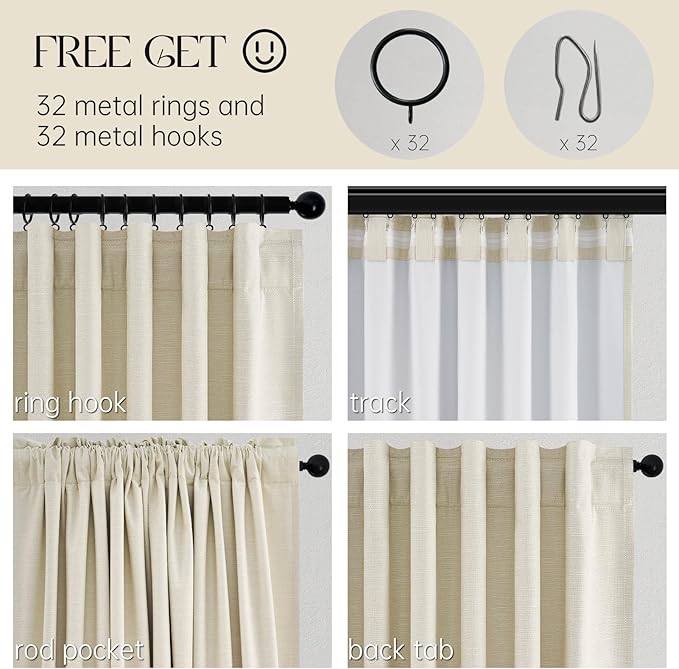 Topfinel 78 Inch Long Curtains for Sliding Door Closet Doors 100% Blackout Curtains for Living Room Bedroom Back Tab Pleated Heat Blocking Insulated Drapes Heat Cream White (W52 x L78) 2 Panels