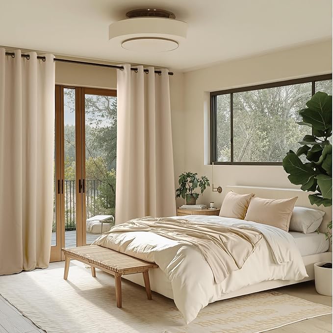 NICETOWN Biscotti Beige Light Blinds - Microfiber Grommet Thermal Insulated Shades for Kid's Room, Yard, Boys Room, Girls Room, Nursery - Lightweight, 1 Pair, W52 x L95