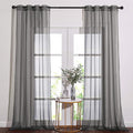NICETOWN Sheer Curtains 120" Extra Long Voile Texture, Grommet Top Soft Voile Texture Window Draperies Lightweight & Airy Panels for Living Room/Bedroom, 108" Wide Total 2 Pieces, Dark Grey