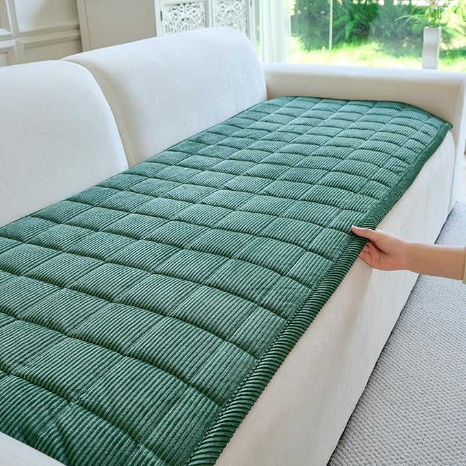 Couch Covers for Dogs Washable, Non Slip Couch Covers for Loveseat Sofa Pet Friendly, Soft Fuzzy Sofa Covers for Pet, Dog Couch Cover Furniture Protector(1PC,Green,27.6"x59.1")
