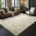 Toneed Abstract Area Rug 5x8 Modern Washable Rug Soft Non Slip Rug Low Pile for Bedroom Living Room Dining Room Beige