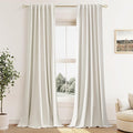 Guken Cream 100% Blackout Curtains 105 Inch Length 2 Panels Set for Living Room Bedroom Back Tab Thermal Insulated Black Out Drapes Room Darkening Window Curtains