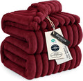 Bedsure GentleSoft Red Fleece Blanket for Couch - Cozy Soft Blankets for Women, Cute Small Throws for Girls, 108x90 Inches