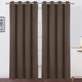 LEMOMO Chocolate Brown Thermal Blackout Curtains/52 x 108 Inch/Set of 2 Panels Room Darkening Curtains for Bedroom