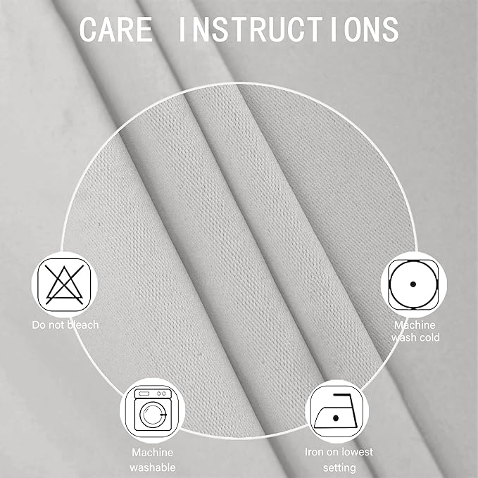LEMOMO Light Grey Blackout Curtains 52 x 54 Inch Length/Set of 2 Curtain Panels/Thermal Insulated Room Darkening Blackout Curtains for Bedroom