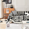 HANDONTIME Boho Sofa Covers for Dogs Black Couch Sofa Covers for 3 Cushion Couch Sofa Beige Chenille Sofa Slipcover Washable Sectional l Shaped Covers Pets Protector Furniture Covers, 71" X150"