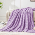 BEDELITE Fleece Blanket Twin Size – 3D Ribbed Jacquard Soft and Warm Decorative Fuzzy Blankets – Cozy, Fluffy, Plush Lightweight Throw Blankets for Couch, Bed, Sofa(Lavender, 60x80 inches)