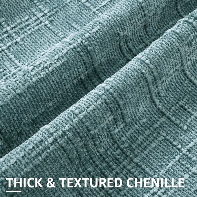 decorUhome Summer Teal Chenille Throw Pillow Covers 20x20 Set of 2 Textured Soft Cozy Slubby Couch Pillow Covers Modern Farmhouse Boho Decorative Pillow Cases for Bed Sofa Living Room