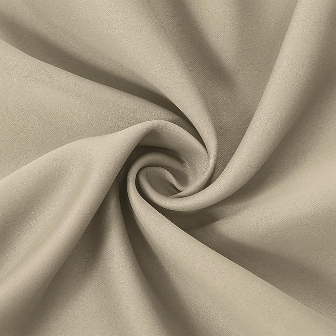 LEMOMO Blackout Curtains 66 x 84 inch/Beige Curtains Set of 2 Panels/Thermal Insulated Room Darkening Bedroom Curtains