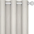 Deconovo Beige Blackout Curtains, Room Darkening Curtain, Thermal Insulated Soundproof Drapes, Silver Wave Dots Print, 38 x 63 Inch, Machine Washable Window Panels for Living Room Bedroom, Set of 2