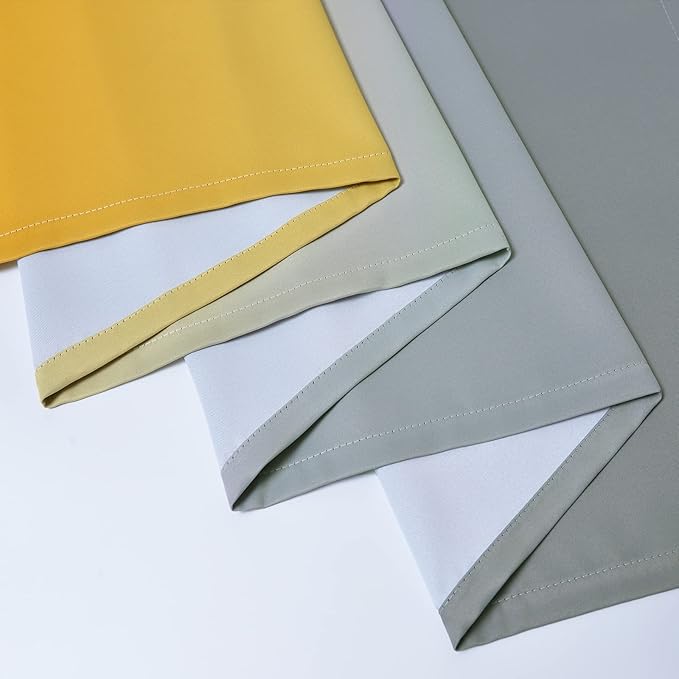 Yakamok Ombre Yellow and Grey Curtains for Bedroom, Gradient Room Darkening Curtains 84 inches long,Grommet Thermal Insulated Light Blocking Window Drapes/Curtain for Living Room,52 x 84 Inch,2 Panels
