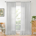 BGment Extra Long 108 Inch Length Curtains for Living Room Windows, Linen Light Gery Drapes Rustic Country Textured for Farmhouse Bedroom Decor Lightweight Rod Pocket, 2 Panels Set, Each 52 Inch Wide