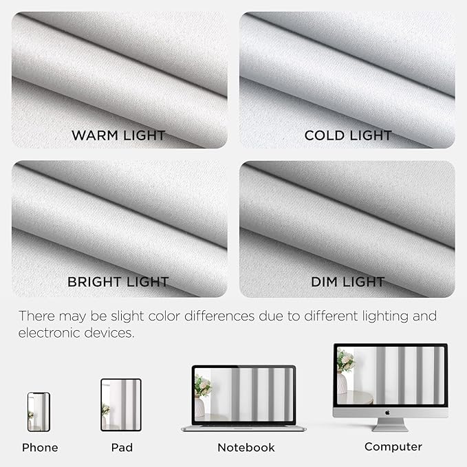 Joydeco Blackout Patio Sliding Door Curtains 108 Inches Long, Grommet Privacy Room Divider Curtains, Extra Wide Thermal Blackout Drapes for Bedroom Living Room (Pure White, 100Wx108L, 1 Panel)