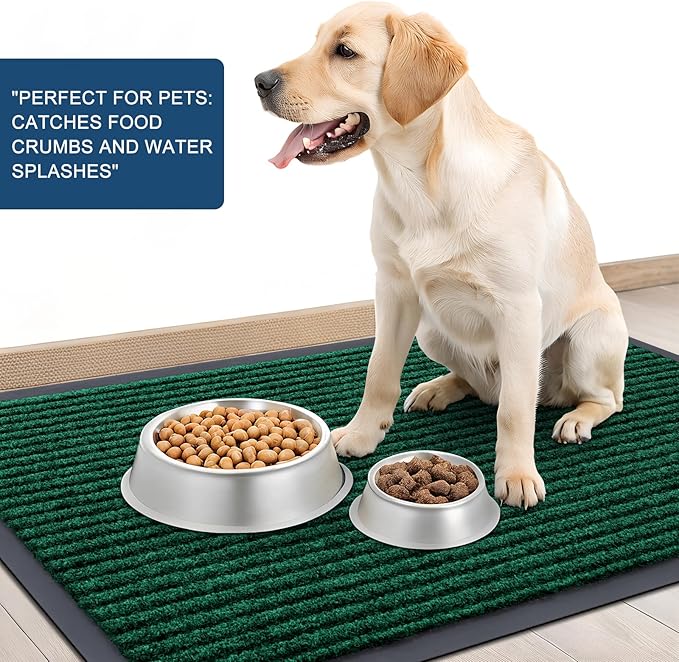 OLANLY Front Door Mat Indoor Outdoor Entrance, 2-Pack 59 x 34 Inch, Waterproof Heavy Duty Doormat, Fade Resistant, Low Profile, Easy Clean Patio Porch Welcome Floor Mats for Entry, Green