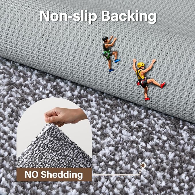 60x24 Long Bathroom Rugs Washable Non Slip, Grey Bath Mat for Bathroom Floor Tub, Soft Absorbent Quick Dry Mats for Shower,Bathtub,Home Decor