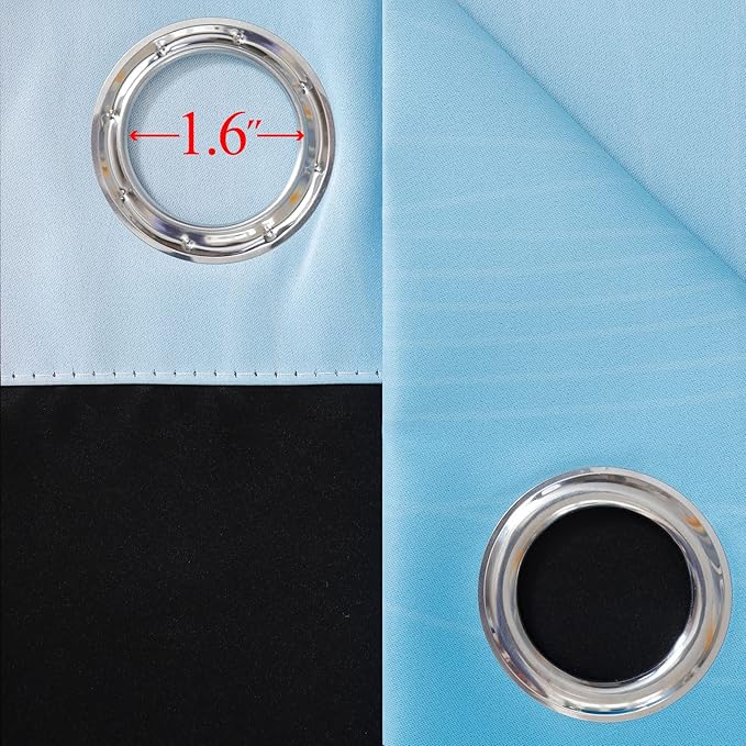 Estelar Textiler Pink and Blue Curtains 63 Inch Length 2 Panels, Ombre Total Blackout Curtains for Bedroom, Grommet Thermal Insulated Gradient Blackout Drapes for Kids Room, 52x63 Inch