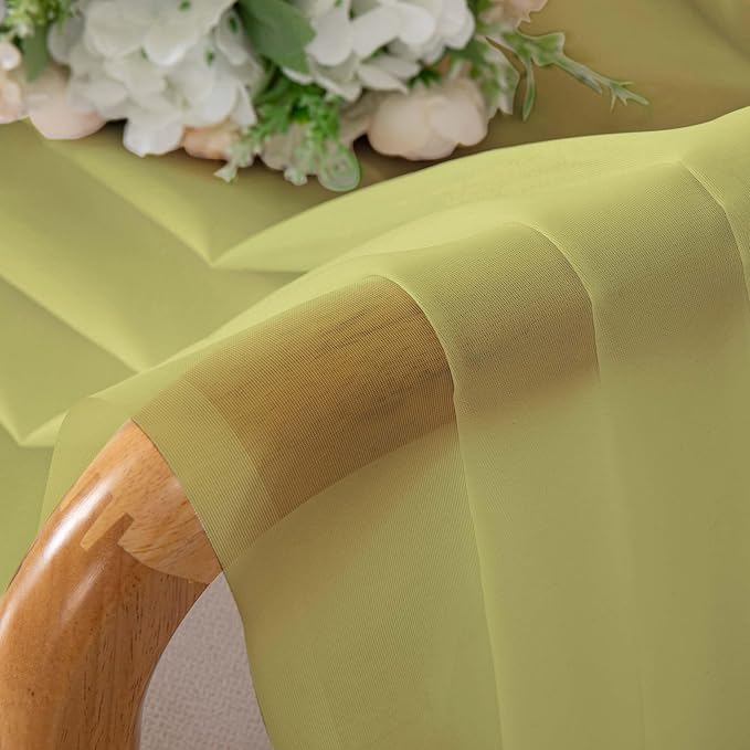 Chyhomenyc Lemon Sheer Curtains 84 Inches Long 2 Panels Set, Light Filtering Soft Airy Window Curtains, Rod Pocket for Living Room Bedroom Window Drapes, 42Wx84L Inch, 2PCS