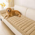 hyha Couch Covers for Dogs Washable, Non Slip Plush Dog Sofa Protectors, Fuzzy Pet Couch Covers for 3 Cushion Sofa Pet Friendly (Camel, 27.6" x 88")