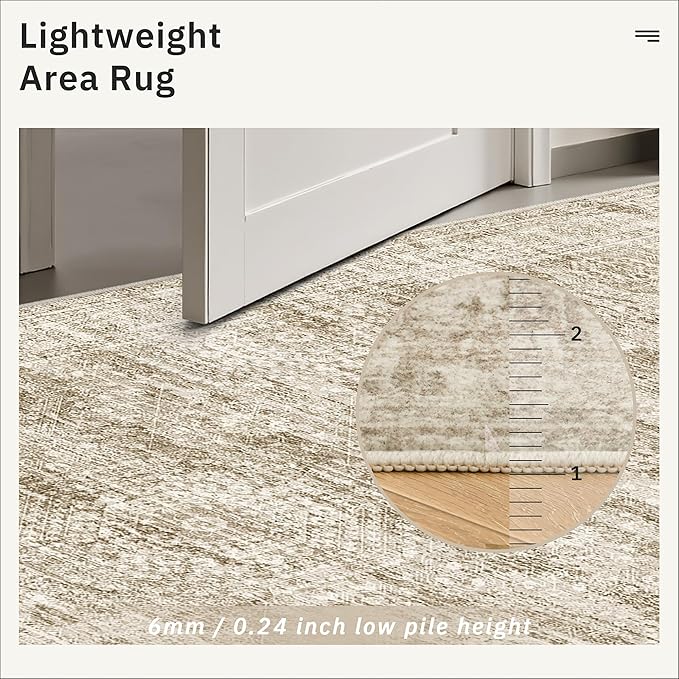 Runner Rug 2x5 Washable Non-Slip Kitchen Runner Rugs for Bathroom Laundry Room Brown Vintage Floor Carpet Runners for Hallway Entryway
