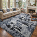 6x9 Ft Large Shag Rugs for Living Room Decor, Tie-Dyed Ultra Soft Fluffy Furry Area Rugs for Bedroom Indoor Floor, Aesthetic Carpet for Kids Home (Blue)