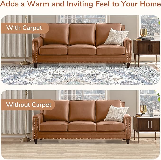 OPPODREAM Soft Area Rugs 3x5, Washable Rugs with Non Slip Backing, Low-Pile Throw 3x5 Carpet, Faux Cashmere 3 x 5 Carpet, Purple & Green & Cream