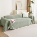 MYSKY HOME Couch Cover L Shape, Sectional Couch Covers, Couch Cover Blanket Furniture Protector for Pets, Sofa Covers Tassel Chenielle Sofa Slipcover Soft Throw Couch for Dogs,91"X150", Sage Green