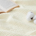 Bedsure 100% Cotton Muslin Throw Blanket Twin XL for Bed - 4-Layer Breathable and Lightweight Thin Soft Summer Gauze Muslin Blankets for Adults, Cream, 66x90 Inches