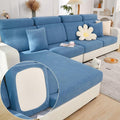 Couch Cushion Covers for Sofa Couch Covers Wear-Resistant Universal Sofa Cover Washable Stretch for Sectional Slipcovers (Texture-Blue,Large Single Seat Cover)
