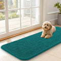 OLANLY Dog Door Mat for Muddy Paws 47x17, Absorbs Moisture and Dirt, Absorbent Non-Slip Washable Doormat, Quick Dry Chenille Mud Mat for Dogs, Entry Indoor Entryway Carpet for Inside Floor, Lake Blue