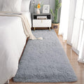Chicrug Soft Runner Rugs for Bedroom Living Room Plush Fluffy Rug 2x8 Feet, Shag Furry Runner Carpet Non Shedding for Nursery Children Kids Girls Room Home Decorative, Grey