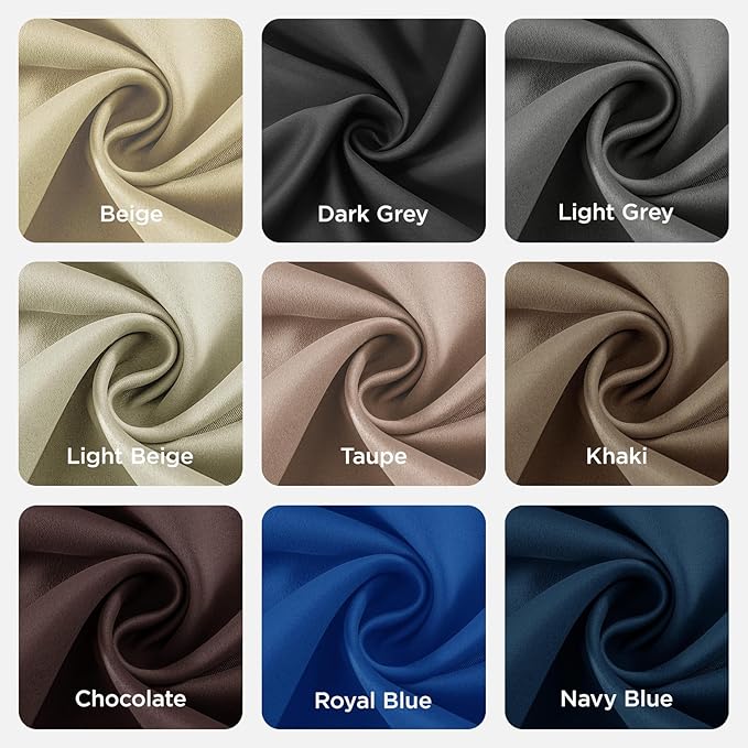Joydeco Blackout Curtains 90 Inch Length 2 Panels Set, Thermal Insulated Long Curtains& Drapes 2 Burg, Room Darkening Grommet Drapes for Living Room Bedroom Window (W52 x L90 Inch, Light Grey)