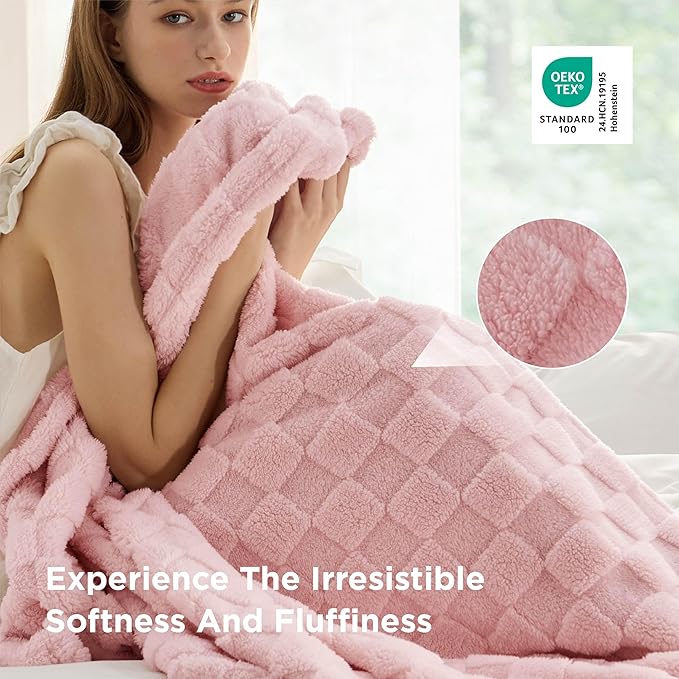 Bedsure GentleSoft King Size Blanket for Bed - Super Soft Cozy Blankets, Large Fuzzy Fleece Throw for Bedroom Decor, Pink,108x90 Inches