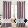 NICETOWN Chaise Mauve Vintage Linen 100% Blackout Curtains for Living Room, Thermal Insulated Curtains 108“ Long, Noise Reducing Window Treatment Drapes for Home Office, 62" Wide Per Panel, Set of 2