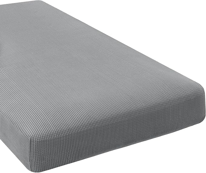 H.VERSAILTEX Super Stretch Individual Chaise Cover Sectional Couch Covers for L Shaped Sofa Both Left/Right Featuring Thick Jacquard Textured Twill Fabric (1 Piece Chaise Cover Large, Dove)
