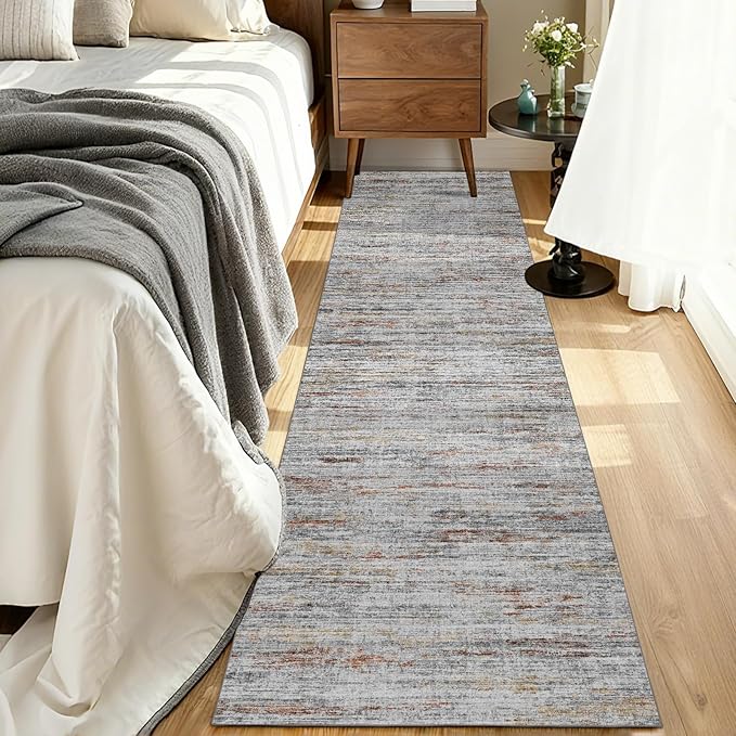2x5 Washable Runner Rugs，Modern Abstract Rug Runner,Ultra-Thin Kitchen Runner Rug Non-Slip Backing Entryway Runners,Bathroom Carpet for Hallways,Bedroom，Laundry Room