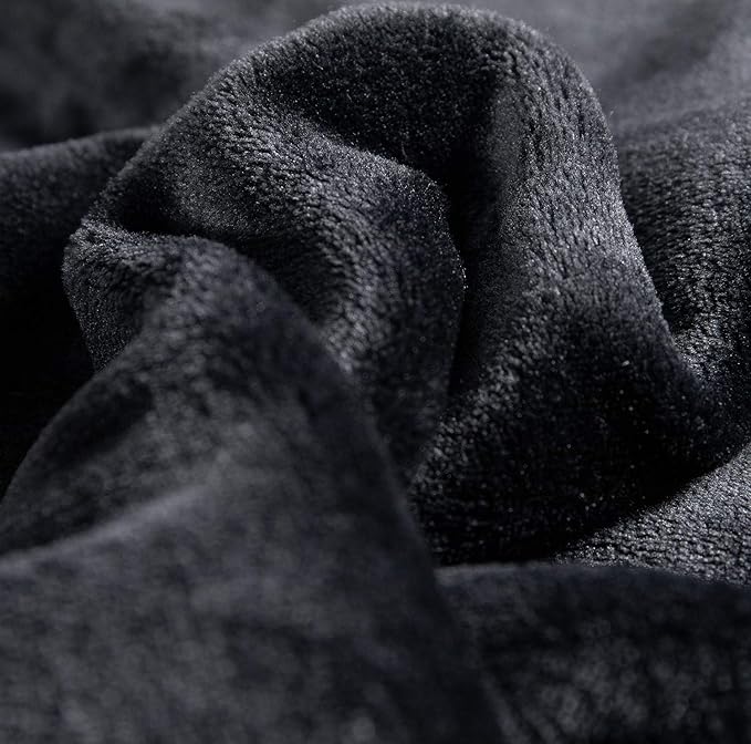 TASTHROW Large Flannel Fleece Throw Blanket, 50×70 Inch - Cozy Lightweight Thick Blanket - All Seasons Suitable for Women, Men and Kids (Black)