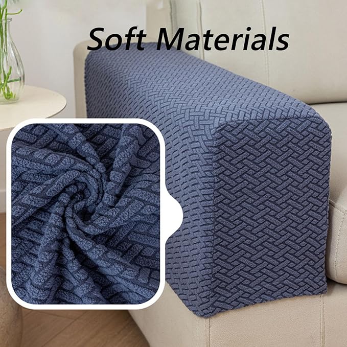 Soothing Home Sofa Covers, Sofa Hero Covers, Wear-Resistant Universal Couch Covers Washable Stretch Sectional Couch Cushion Covers (Metal Grey,Arm Rest Covers 2pcs)