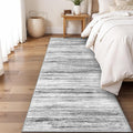 2x8 Washable Runner Rug for Family: Easy-to-Clean Runners for Hallway Entryway Bedroom - Stain and Water Resistant Rugs with Non-Slip Backing - Soft Low-Pile Carpet Grey