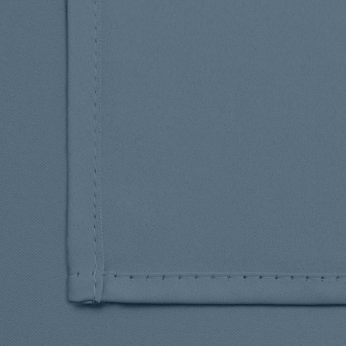 Yakamok Blackout Curtains Room Darkening Thermal Insulated Window Panels,Solid Grommet Top Drapes for Bedroom/Living Room(52x108 Inch, Stone Blue, 2 Panels)