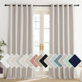 NICETOWN Brich Vintage Open Linen Weave Flax Thermal Curtains, 100% Blackout Curtains 95" Long for Dining Room, Soundproof Window Treatment Drapes for Home Office, 62" Wide Per Panel, Set of 2